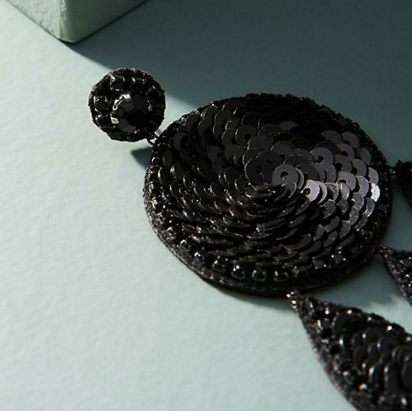 🖤 GLITTERED ORB DROP EARRINGS 🖤 - Picture 2 of 4